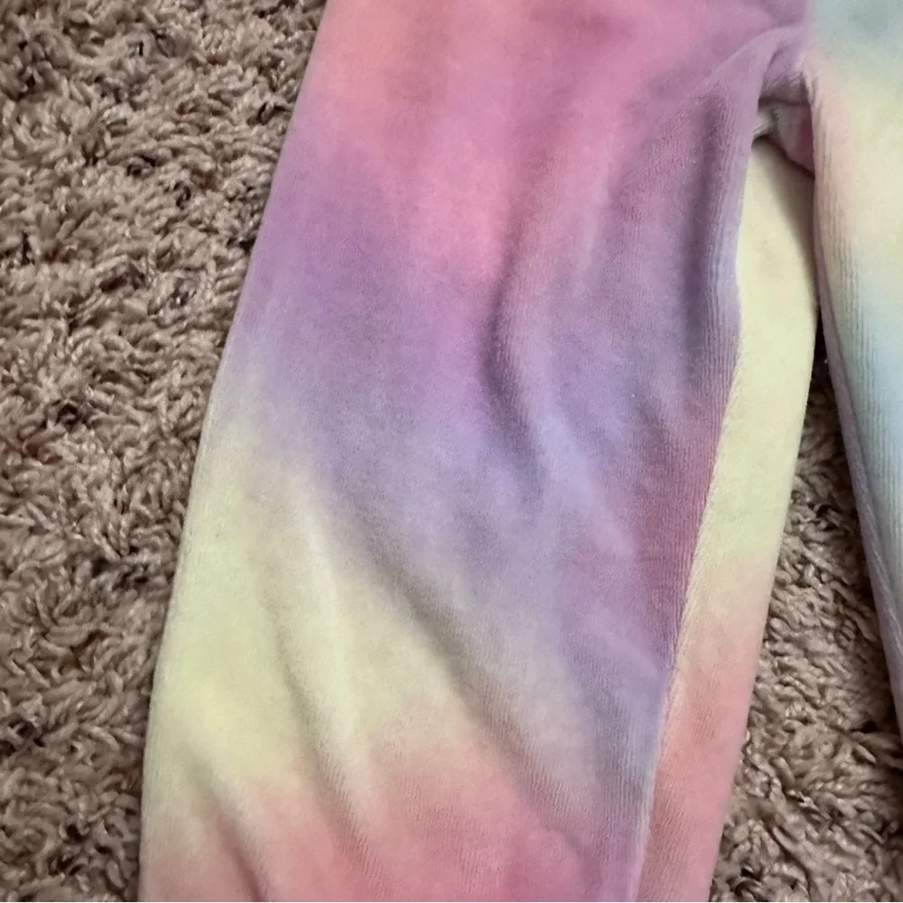 Juicy Couture Kids Tie Dye Rainbow Velour Pants Girls Size 4T Cute Spring
